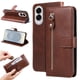 thumbnail image 4 of Funda tipo cartera para Samsung Galaxy S25 Edge con bolsillo con cremallera y ranuras para tarjetas – Función de soporte Marrón, 4 of 5
