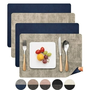 Aura Zeus - Set 4 Individuales Ecocuero Impermeables Antimanchas Reversibles