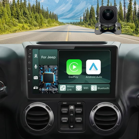 Estéreo para auto Nzjubo Jeep JK con Bluetooth, CarPlay y Android Auto