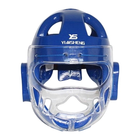 Magideal - Niños Adultos Casco De Karate Protección Para La Cabeza Ventilada Protector De Cabeza Deportivo Equipo De Cabeza Suave Para Kickboxing Entrenamiento D Azul