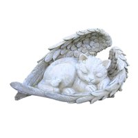 Magideal - Estatua De De Lápida, Decoraciones, Alas De Ángel, Figura De Animal Conmemorativa, Estatua Conmemorativa De Mascota Para Lápida De Jardín Ángel Gato