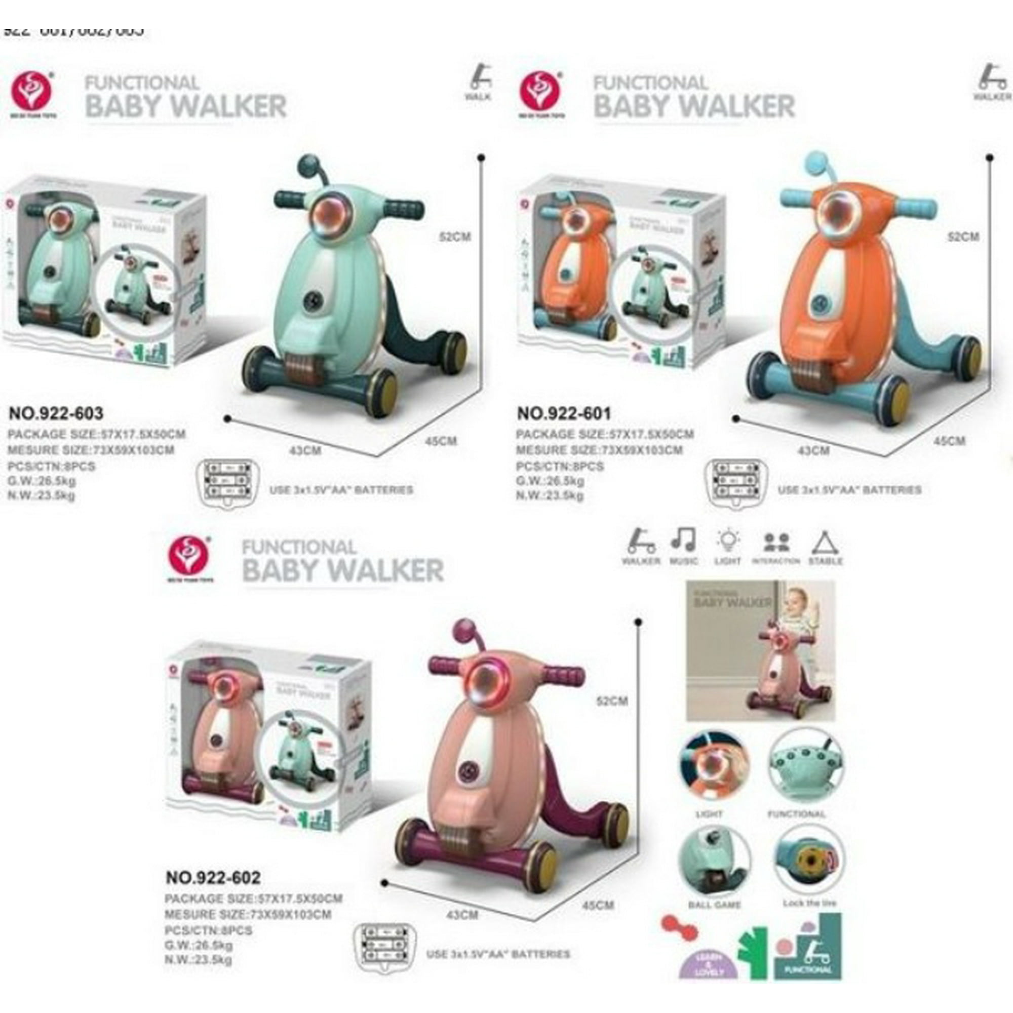 Genérico - Andador Caminador Para Bebe Musical Caminador Juguetes Interactivos Verde