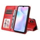 thumbnail image 3 of Funda tipo cartera FOXDOCK para Xiaomi Redmi 9A , diseño girasol en relieve, cuero PU, cierre magnético, soporte y tarjetero, 3 of 5