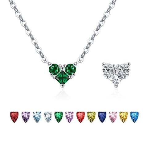 Heshpaws - Colgante Con Colgante De Corazón De Plata De Ley