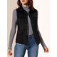 thumbnail image 5 of INSPIRE CHIC Chaleco de utilidad sin mangas de mujer de ante sintético con botones, chaqueta de carga con bolsillos y cuello vuelto negro M, 5 of 7