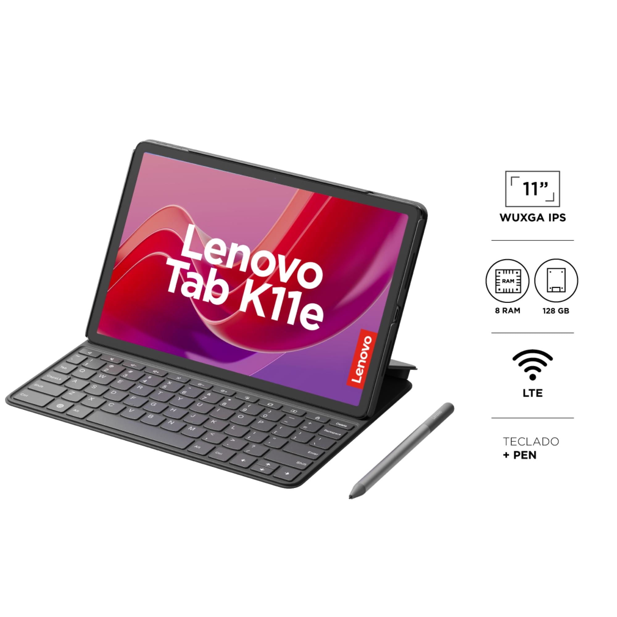 Lenovo - Tablet K11 11"" Wuxga 4G/5G Lte 128Gb Gris + Lápiz + Teclado