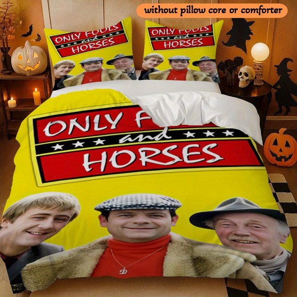 3pcs Only Fools and Horses Printed Duvet Cover Set Year-Round Use for Cozy Warmth in Family Bedrooms. Essential Halloween & Holiday Decor Must-Haves! Machine Washable