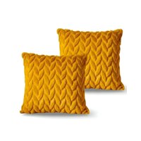 Genérico - Pack De 2 Fundas De Cojines Diseño Espiga 45Cm X 45 Cm Amarillo