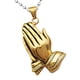 thumbnail image 2 of Colgante de oro de Hip Hop Buda oración Lucky Hands colgante collar de oro, 2 of 3
