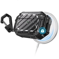 Funda Supcase Para Airpods Pro De Tercera Generación Con Candado Y Mosquetón, Color Negro