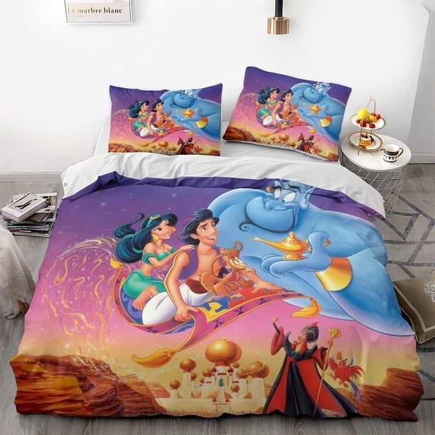Magic-Lamp-Jasmine Princess Duvet Cover Soft 3D Printed Bedding Set with Comforter Cover