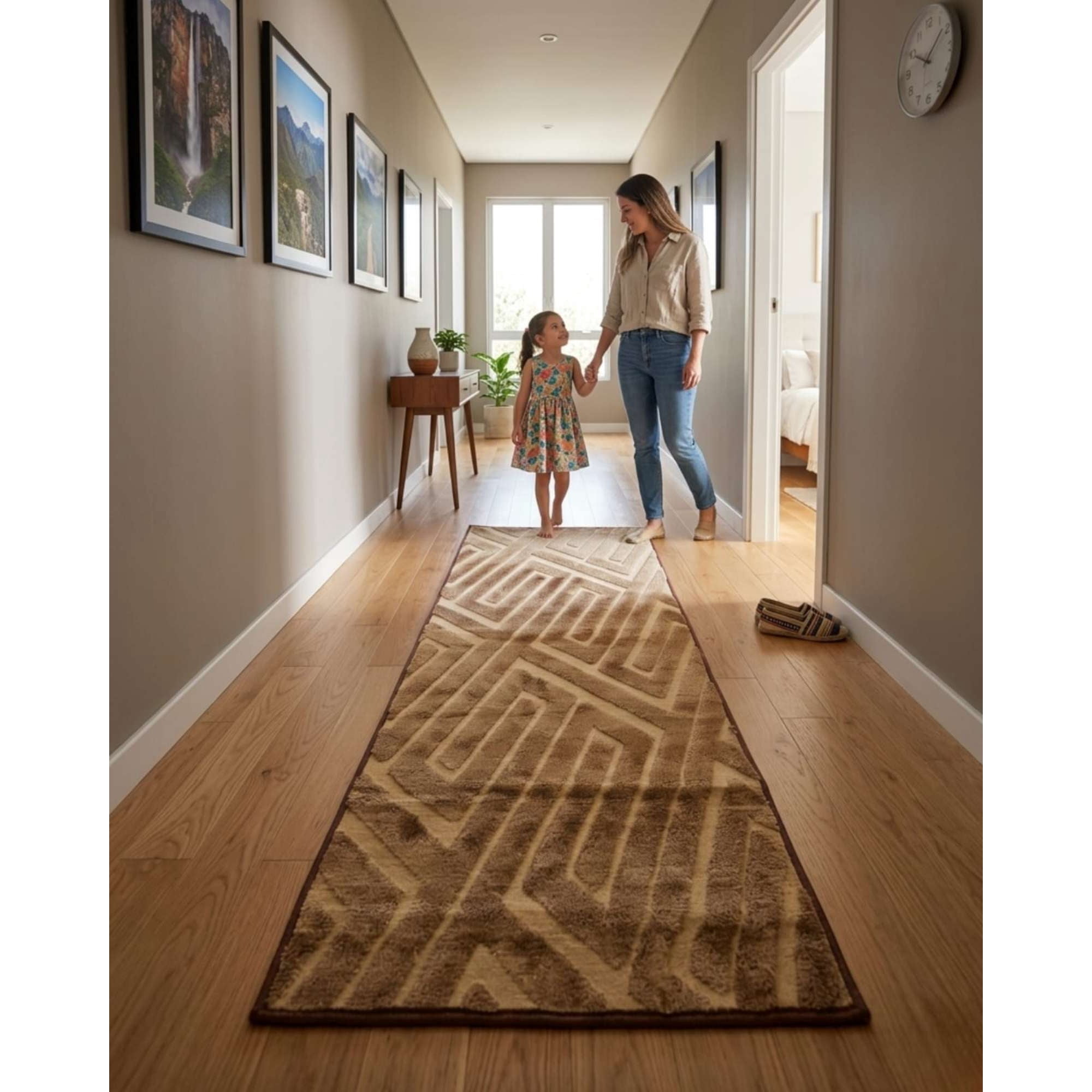 Mylhogar - Alfombra De Pasillo Minimalista Jacquard 60x160 Cm