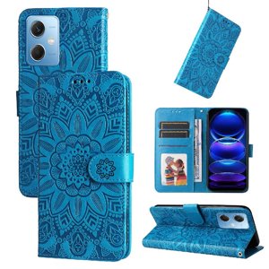 Funda Tipo Cartera Foxdock Para Xiaomi Poco X5 , Diseño Girasol En Relieve, Cuero Pu, Cierre Magnético, Soporte Y Tarjetero