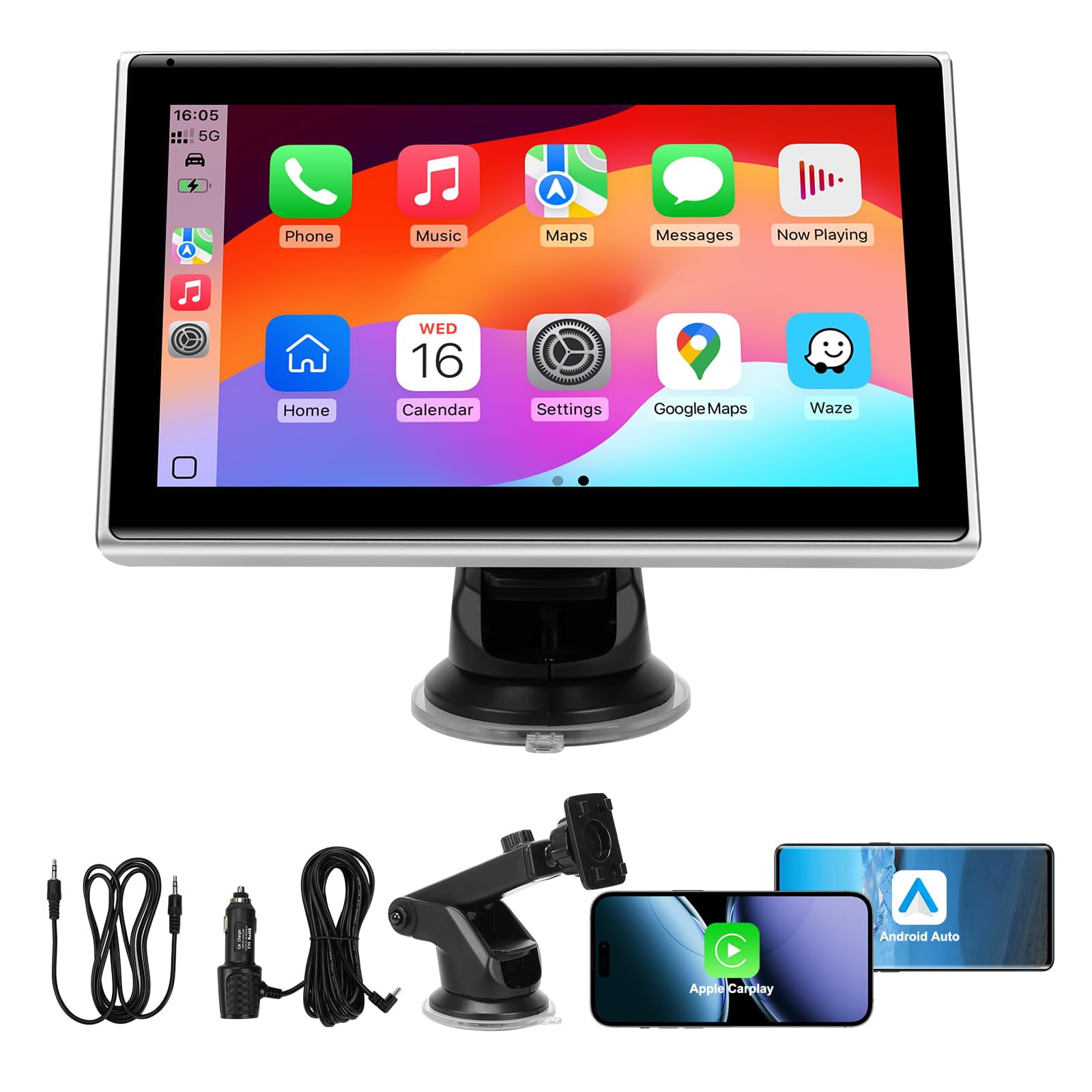 Pantalla Carplay Inalámbrica Portátil Boaodifsh Hd Touch De 7 Pulgadas