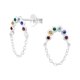 thumbnail image 1 of Pendientes de plata de ley con cristales de arcoíris, 1 of 1