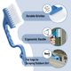 thumbnail image 3 of Cepillo de limpieza Slick Solutions – Pack de 2, azul y ergonómico, 3 of 9