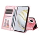 thumbnail image 4 of Funda tipo cartera FOXDOCK para Huawei Nova 10 SE , diseño girasol en relieve, cuero PU, cierre magnético, soporte y tarjetero, 4 of 5