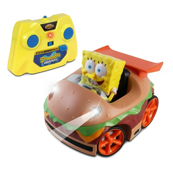 Vehículo de control remoto NKOK Krabby Patty con Bob Esponja
