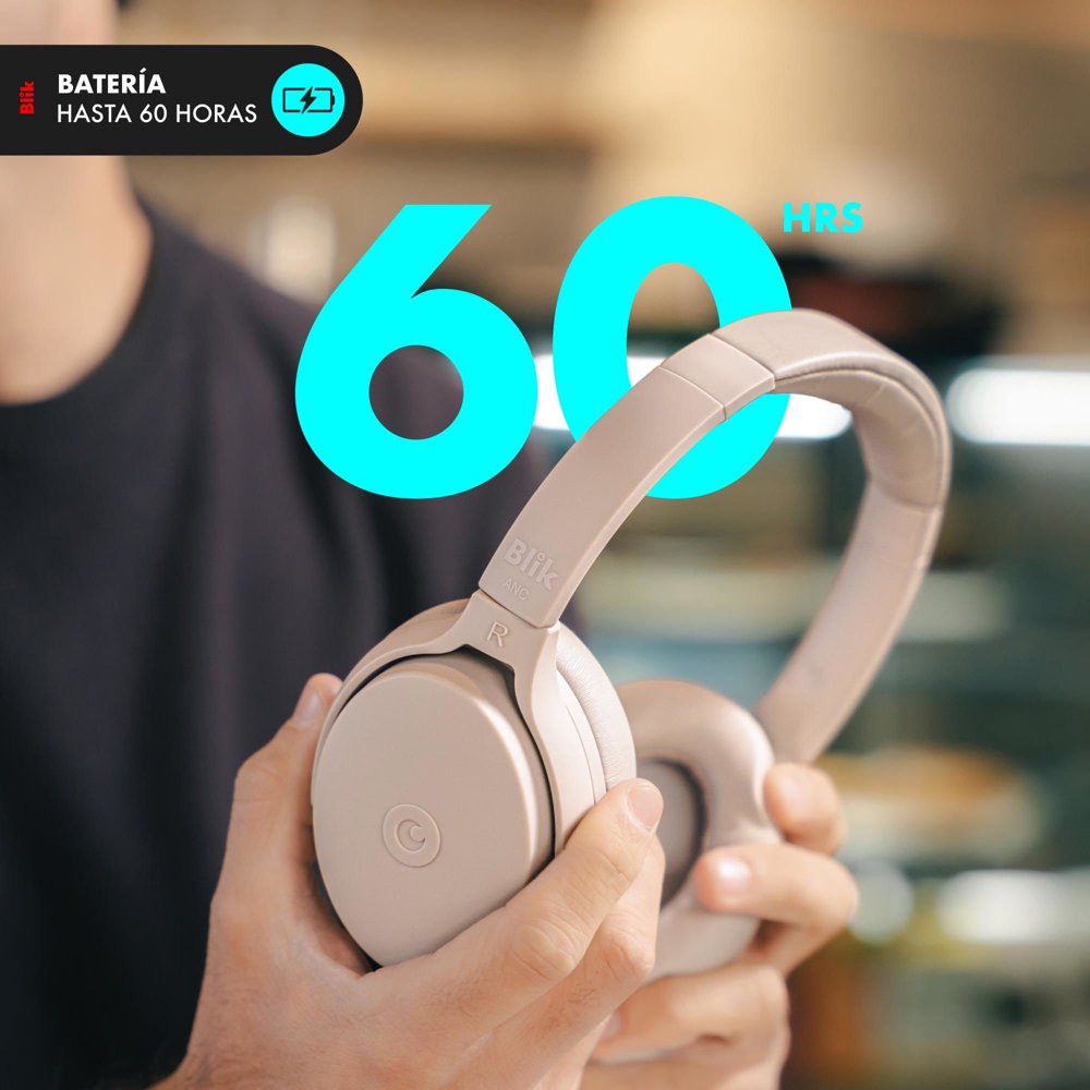 Audífonos Over Ear Blik Neo Cancelación De Ruido 60H Palo Bluetooth Palo Rosa, foto 6