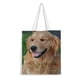 thumbnail image 1 of Golden Retriever Bolso de tela con estampado de lienzo para mujer, bolsa de compras reutilizable y estética, con cremallera interior, regalo para mujer, 35 × 40 cm., 1 of 6
