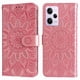 thumbnail image 1 of Funda tipo cartera FOXDOCK para Xiaomi Redmi Note 12 Pro 5G , diseño girasol en relieve, cuero PU, cierre magnético, soporte y tarjetero, 1 of 5