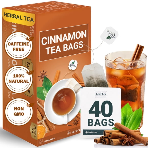 Tea LeafLea Cinnamon 40 bolsitas de té 100% natural sin cafeína