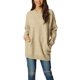 thumbnail image 1 of INSPIRE CHIC Suéter casual de mujer con cuello redondo, manga larga y bolsillos L Caqui, 1 of 7