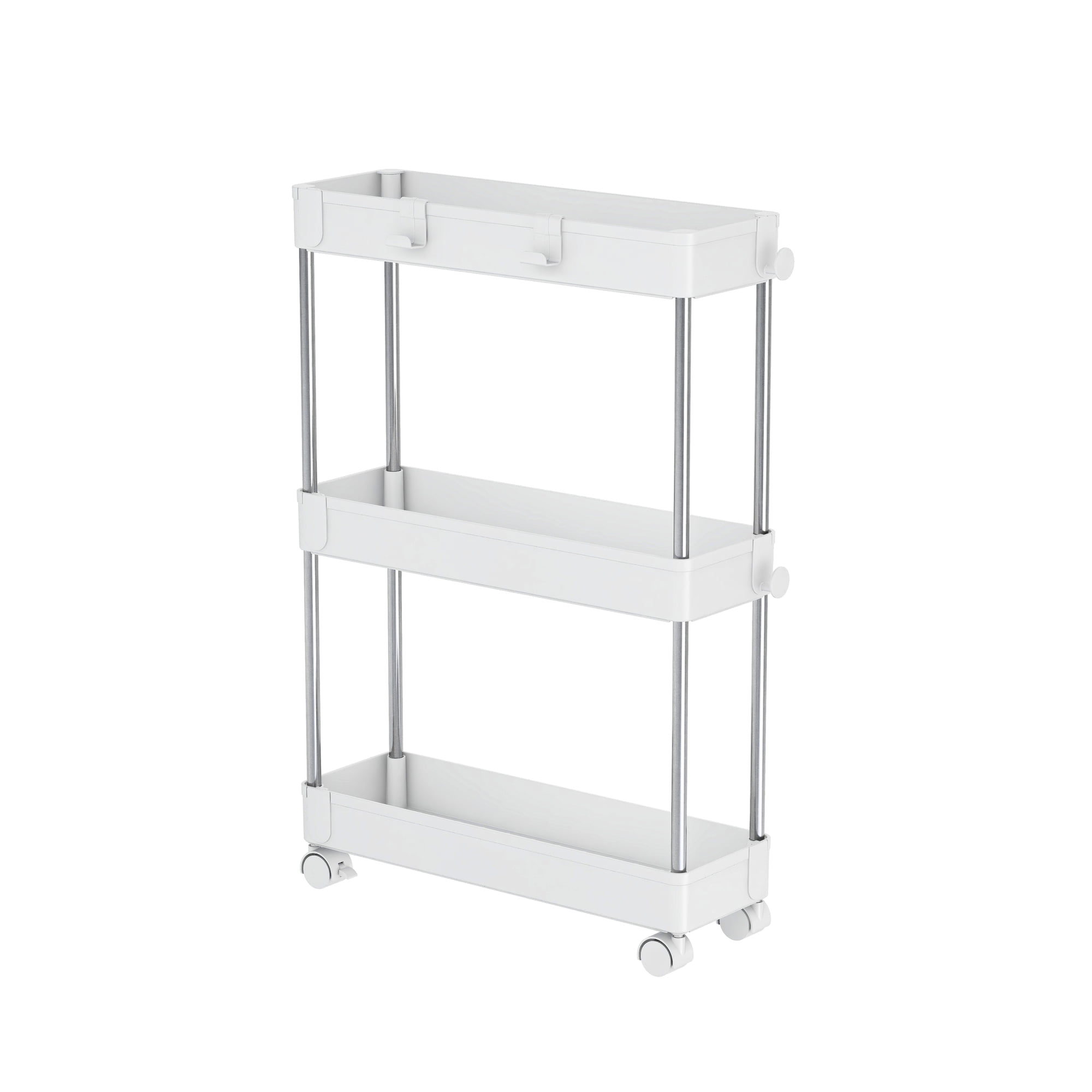 Topmarket - Carrito Carro Organizador Ruedas Multiuso 3 Niveles Blanco M