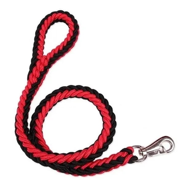 Correa Trailla Para Perros Mascotas Trenzada 3x120cm Rojo