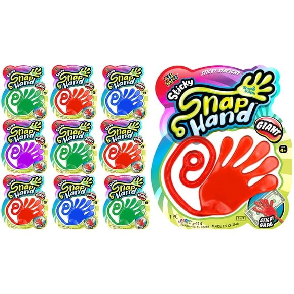 Jugo Sticky Hands Fun a Ton Giant Snap Hand Jumbo (paquete de 8)
