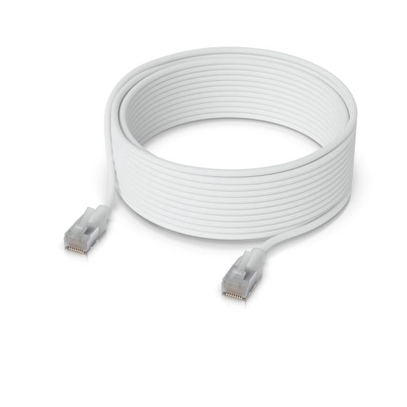 UI 12mt Cable Etherlighting Blanco Cat6a UACC-CABLE-PATCH-EL-C6A-12M-W