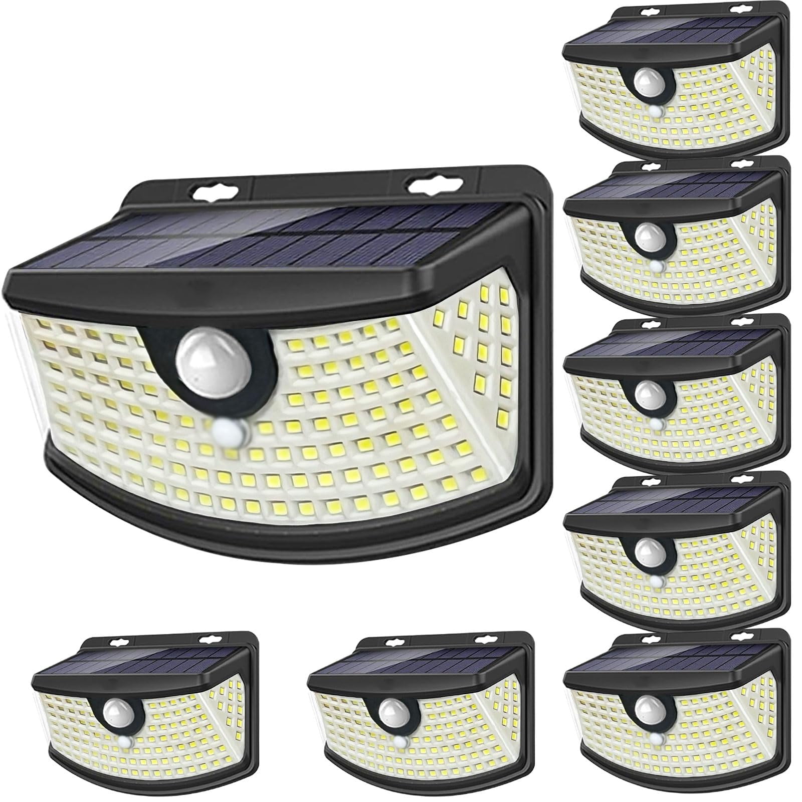 Luces Solares Con Sensor De Movimiento Aootek 120 Led Ip65, Paquete De 8