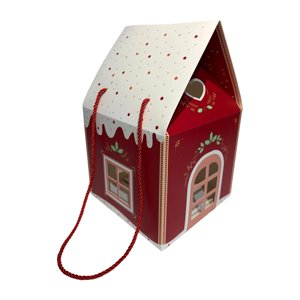 Magideal - Caja De Regalo Navideña, Caja Para Snacks, Portátil, Versátil, Adorno, Decoración Navideña, Contenedor De Dulces, Caja De Dulces Para Envolver Regalos Rojo