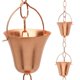 thumbnail image 1 of Cadena para lluvia, color marrgon, estilo campana de cobre, 2 m de largo, ajuste universal, 1 of 9
