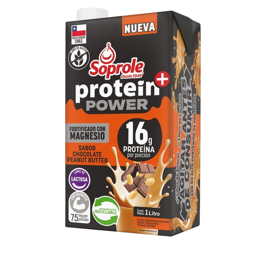 Soprole Leche Protein+ Power Peanut Butter Chocolate 1l