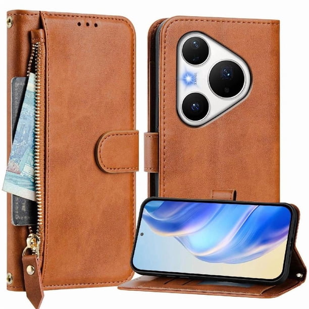 FOXDOCK Funda Tipo Cartera para Xiaomi Poco F8 Ultra Cuero PU con Cremallera y Correa de Muñeca, Ranuras para Tarjetas, Soporte Plegable, Cierre Magnético