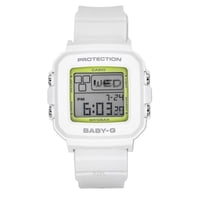 Casio - Reloj Baby-G Plus Digital 30 Aniversario Correa De Resina Blanca Cuarzo 100M Para Mujer Con Soporte Especial Bgd-10K-7