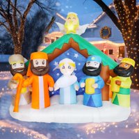 Pesebre Inflable De Navidad De 8 Pies Con Luces Led Pipimouse