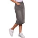 thumbnail image 4 of INSPIRE CHIC Falda Midi de Mezclilla de Cintura Alta para Mujer Falda de Jean Elástica con Abertura Trasera y Bolsillos Gris XL, 4 of 6
