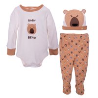 Pillin - Set 3 Piezas Recién Nacido Niño Algodón Orgánico Ositos