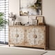 thumbnail image 1 of 60"Wood Accent Cabinet with 4 Doors, Brown and antique white Modern Pantry Cabinet, Wood Buffet Cabinet, Media Cabinet, Console Cabinet, Cabinet for Entryway, Living Room, Bedroom, Dining Room, 1 of 3