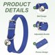 thumbnail image 3 of Collar para perro Uxcell con campana hebilla ajustable collar de perro de cuero PU 20" azul marino, 3 of 7