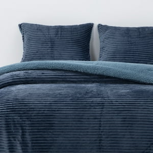 Dib - Cobertor Reversible Sherpa 2 Plazas Cotelón Azul