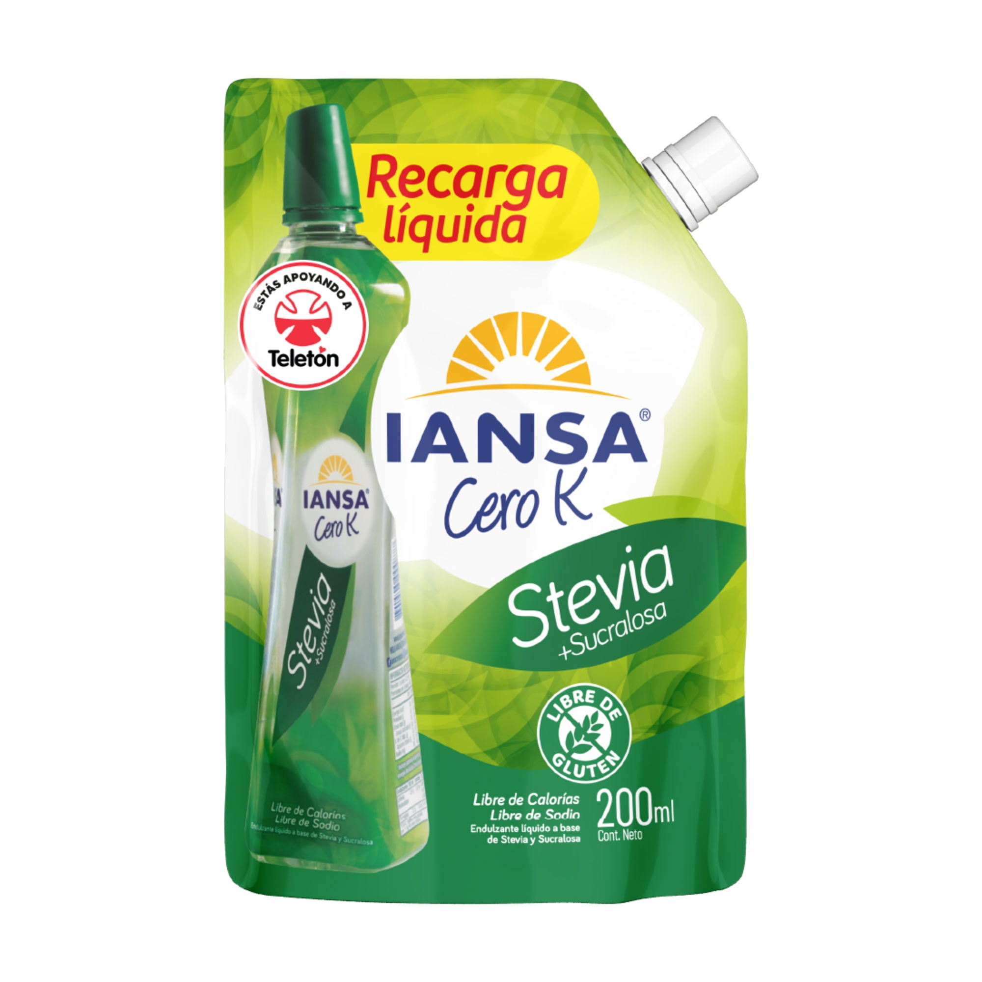 Stevia Sucralosa Recarga 200 ml Iansa Cero K