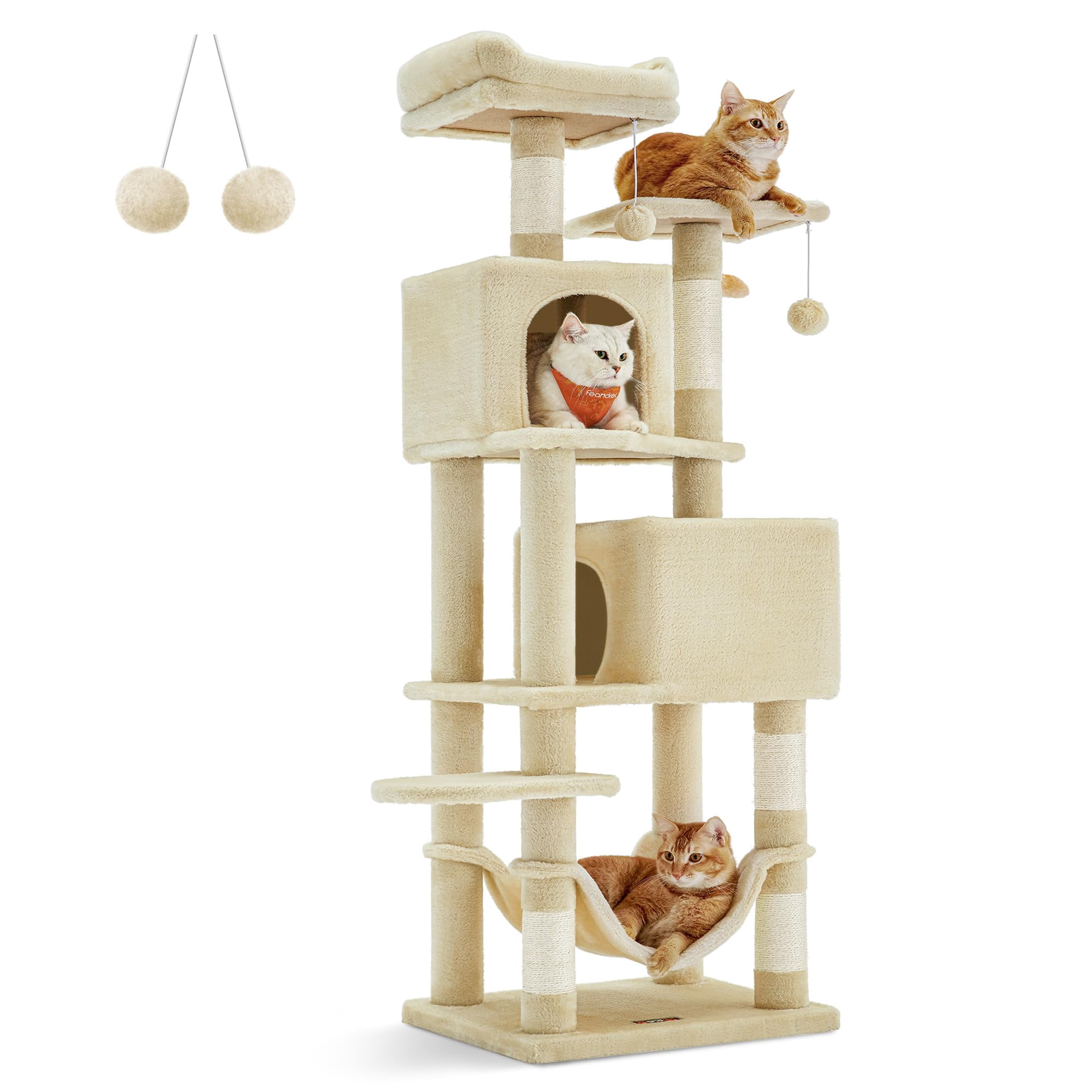 Torre Para Gatos Cat Tree Feandrea De 155 Cm Con Rascadores Y Hamaca