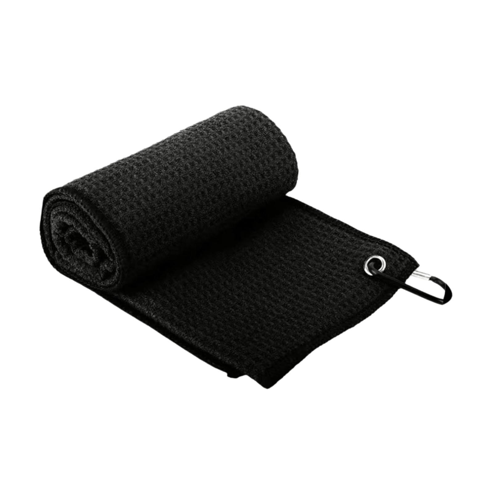 Magideal - Toalla De Golf, Bolsa De Golf, Toalla Pequeña Con Mosquetón, Suave, Regalo Para Golfistas, Secado Rápido, Absorción De Agua, Toalla Limpiadora De Pelo Negro