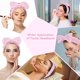 thumbnail image 3 of Diademas de spa para lavarse la cara, paquete de 8, color rosa, para el cuidado de la piel, para mujeres y niñas, de tela de rizo, con lazos bonitos., 3 of 7