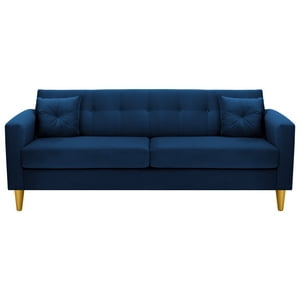 Bodevir - Sofa New Retro 3Cg Felpa 01 Azul Marino