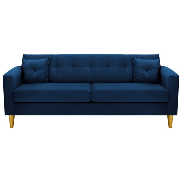 Sofa New Retro 3CG Felpa 01 Azul Marino