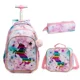thumbnail image 1 of Children's Wheeled Backpack Bag Set with Lunch Box School Rolling Backpack Bag with Wheels School Trolley Backpack Bag for Girls, 1 of 3